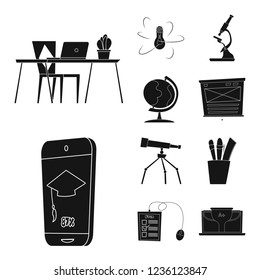 Vector design of education and learning sign. Set of education and school vector icon for stock.