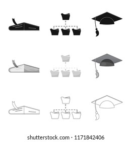 Vector design of education and learning symbol. Set of education and school vector icon for stock.