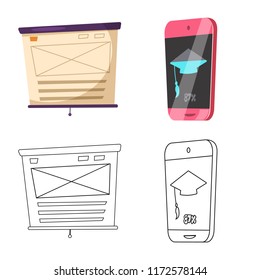 Vector design of education and learning symbol. Collection of education and school vector icon for stock.
