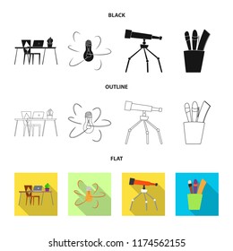 Vector design of education and learning symbol. Collection of education and school stock symbol for web.