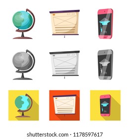 Vector design of education and learning symbol. Collection of education and school vector icon for stock.