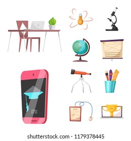 Vector design of education and learning symbol. Collection of education and school stock symbol for web.