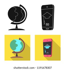 Vector design of education and learning symbol. Set of education and school stock symbol for web.