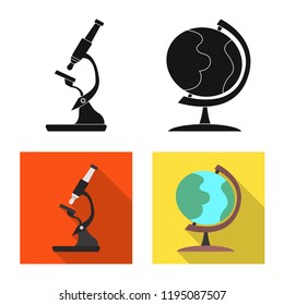 Vector design of education and learning symbol. Set of education and school stock vector illustration.