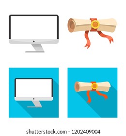 Vector design of education and learning symbol. Set of education and school stock symbol for web.