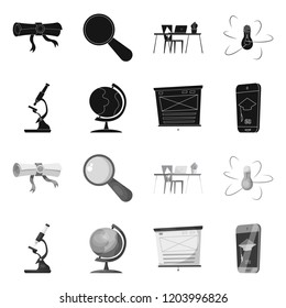 Vector design of education and learning symbol. Collection of education and school vector icon for stock.