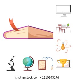 Vector design of education and learning symbol. Set of education and school stock vector illustration.