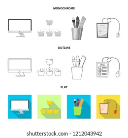 Vector design of education and learning symbol. Set of education and school vector icon for stock.