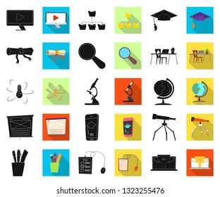 Vector design of education and learning symbol. Set of education and school stock symbol for web.