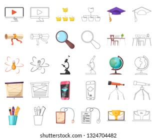 Vector design of education and learning symbol. Set of education and school stock symbol for web.