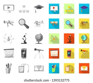 Vector design of education and learning symbol. Set of education and school stock symbol for web.