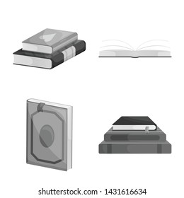 Vector design of education and source symbol. Collection of education and information stock symbol for web.