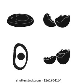Vector design of egg and breakfast icon. Collection of egg and meal  stock symbol for web.