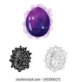 Vector design of egg and dragon icon. Set of egg and universe stock vector illustration.