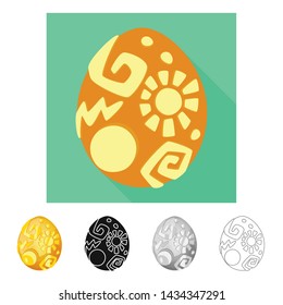 Vector design of egg and dragon icon. Collection of egg and easter vector icon for stock.