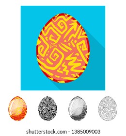 Vector design of egg and dragon sign. Collection of egg and transparent stock symbol for web.