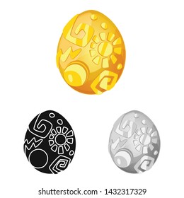 Vector design of egg and dragon symbol. Set of egg and easter vector icon for stock.