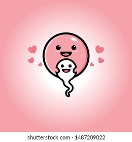 diseño vectorial de un esperma de abrazo de huevo