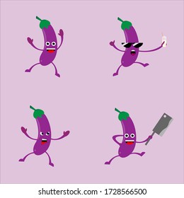 vector design - eggplant mascot character