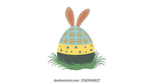 vector design of eggs and bunny ears for easter day