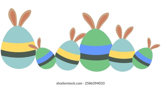 vector design of eggs and bunny ears for easter day