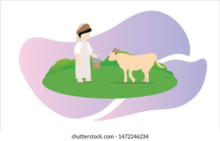
vector design of Eid al-Adha holiday. Muslim celebrations throughout the world