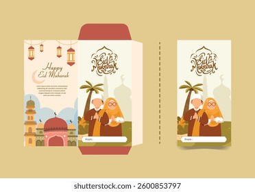 Vector design of Eid gift envelopes, money wrappers, angpau, Eid celebrations, happy Eid al-Fitr Mubarak, may you have lots of fortune.
