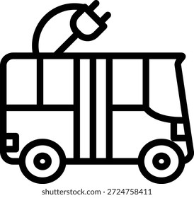Estilo de icono de autobús eléctrico de diseño de Vector