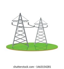 Vector design of electric and network logo. Set of electric and transmission stock symbol for web.