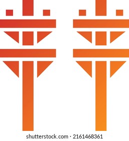 Vector Design Electric Pole Icon Style