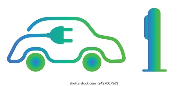 vector design of electric vehicle charging stations.green energy	
