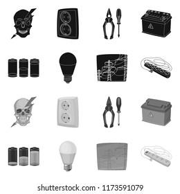 Vector design of electricity and electric icon. Collection of electricity and energy stock symbol for web.