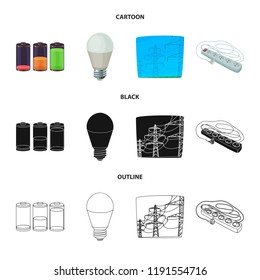 Vector design of electricity and electric icon. Set of electricity and energy stock symbol for web.