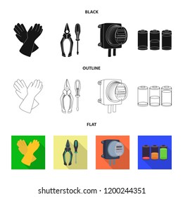 Vector design of electricity and electric icon. Collection of electricity and energy stock symbol for web.