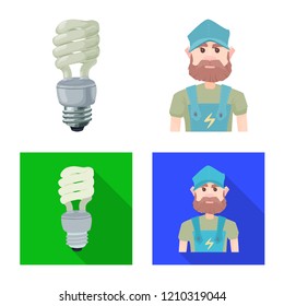 Vector design of electricity and electric icon. Set of electricity and energy vector icon for stock.