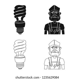 Vector design of electricity and electric icon. Set of electricity and energy stock vector illustration.