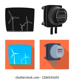 Vector design of electricity and electric icon. Collection of electricity and energy stock vector illustration.