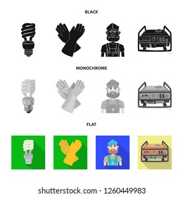 Vector design of electricity and electric icon. Set of electricity and energy vector icon for stock.