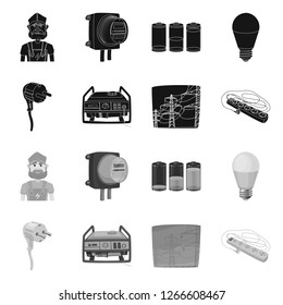 Vector design of electricity and electric icon. Collection of electricity and energy vector icon for stock.