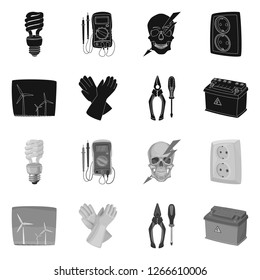 Vector design of electricity and electric icon. Set of electricity and energy vector icon for stock.