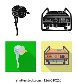 Vector design of electricity and electric icon. Set of electricity and energy vector icon for stock.