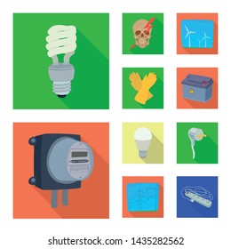 Vector design of electricity and electric icon. Set of electricity and energy vector icon for stock.
