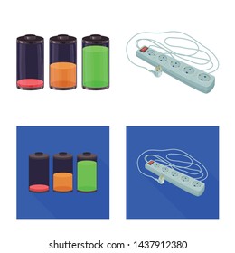 Vector design of electricity and electric icon. Collection of electricity and energy vector icon for stock.