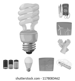 Vector design of electricity and electric logo. Collection of electricity and energy vector icon for stock.
