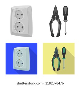 Vector design of electricity and electric logo. Set of electricity and energy vector icon for stock.