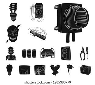 Vector design of electricity and electric logo. Set of electricity and energy stock symbol for web.
