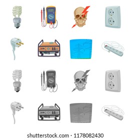 Vector design of electricity and electric sign. Collection of electricity and energy vector icon for stock.