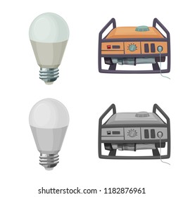 Vector design of electricity and electric sign. Set of electricity and energy vector icon for stock.