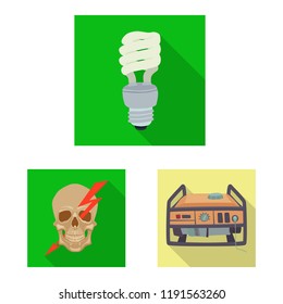 Vector design of electricity and electric sign. Collection of electricity and energy vector icon for stock.