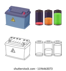 Vector design of electricity and electric sign. Set of electricity and energy vector icon for stock.